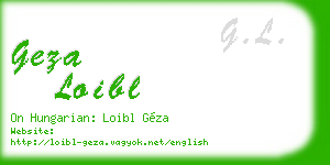 geza loibl business card